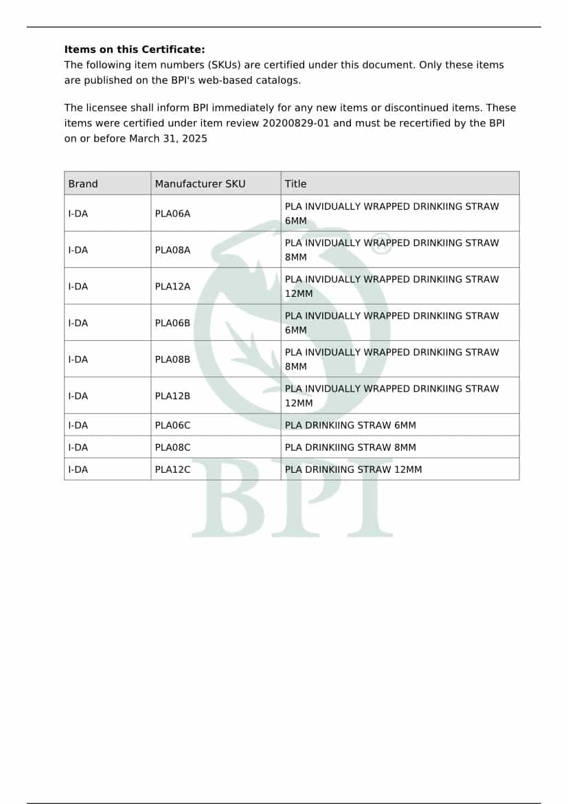 美國可堆肥標章BPI